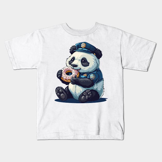police panda Kids T-Shirt by enzo studios